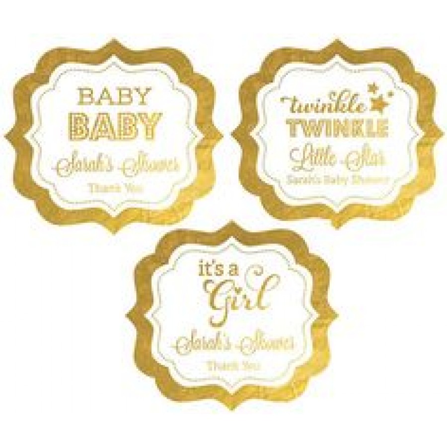 Die Cut Metallic Gold Labels