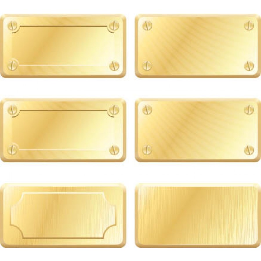 Rectangle Metallic Gold Labels