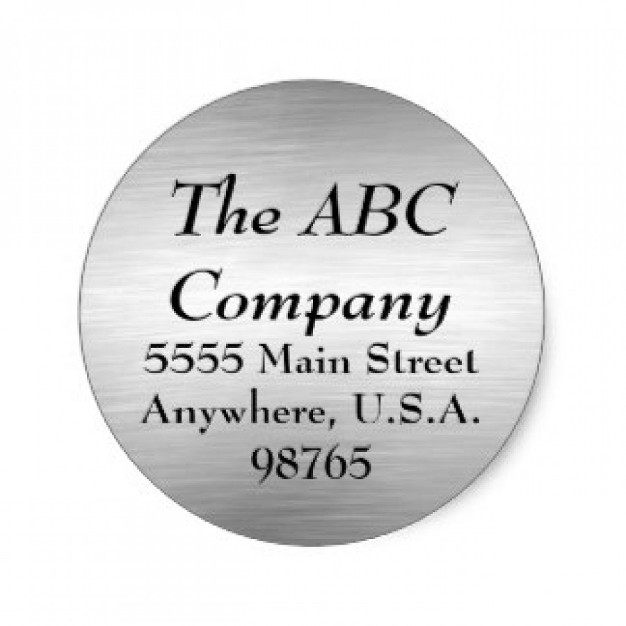 Brushed Aluminium Round Labels