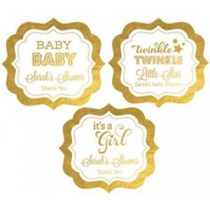 Die Cut Metallic Gold Labels