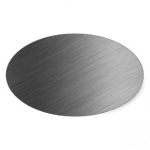Brushed Aluminium Oval Labels