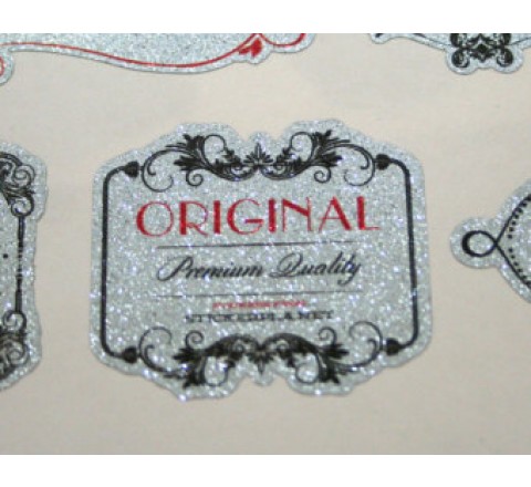 Die Cut Metallic Silver Labels 