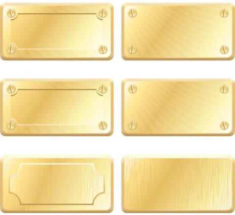 Rectangle Metallic Gold Labels 